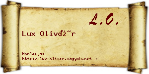 Lux Olivér névjegykártya