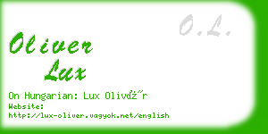 oliver lux business card